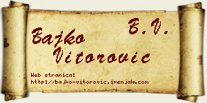 Bajko Vitorović vizit kartica